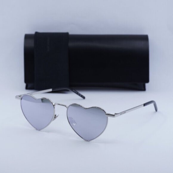 Final Price! Saint Laurent SL301 Lou Lou 003 Silver Sunglasses - Picture 1 of 11